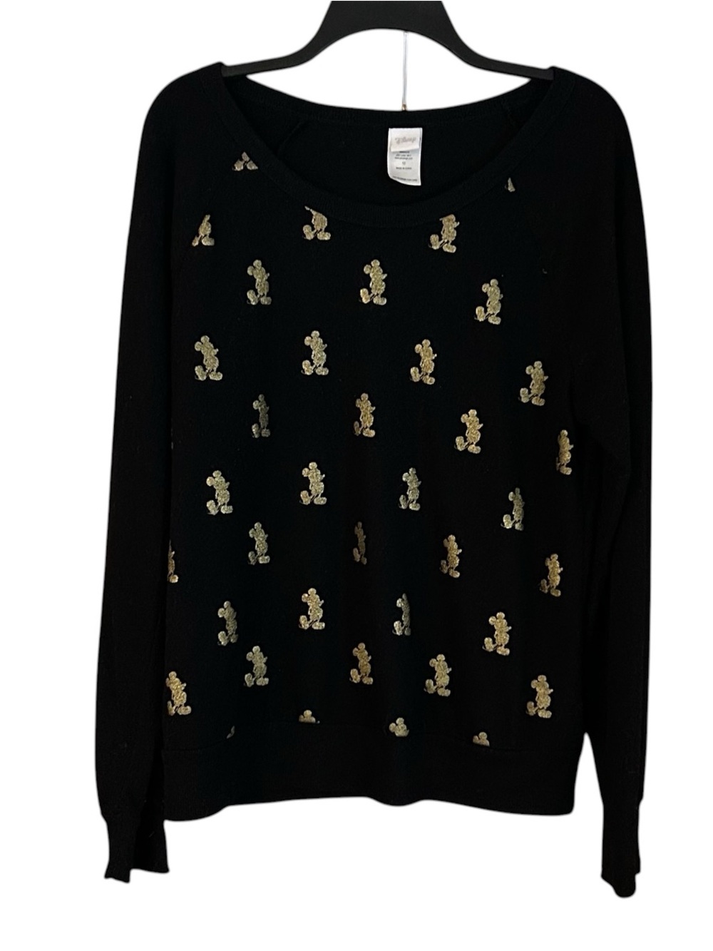 Disney Black Sweater with Gold Mickey Motif Size 1X